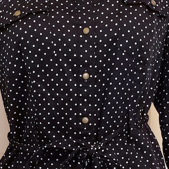 💓SOLD💓 MERONA Polka Dot Shirt Dress Shirtdress - Picture 12 of 13